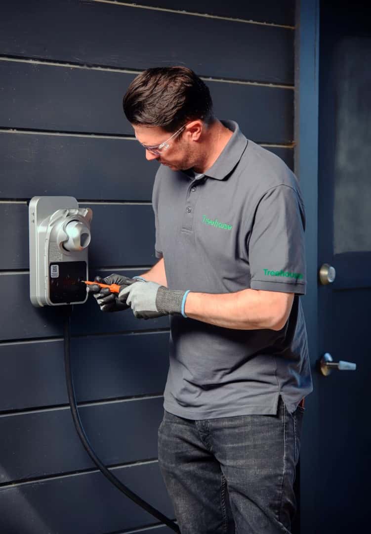 Treehouse white glove Level 2 home charger installation for Lexus ES electric vehicle