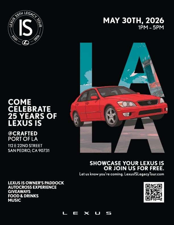 Lexus IS performance showcase and community event with multiple IS generations on display, attracting drivers from Benicia, Vallejo, Fairfield, and nearby Northern California cities