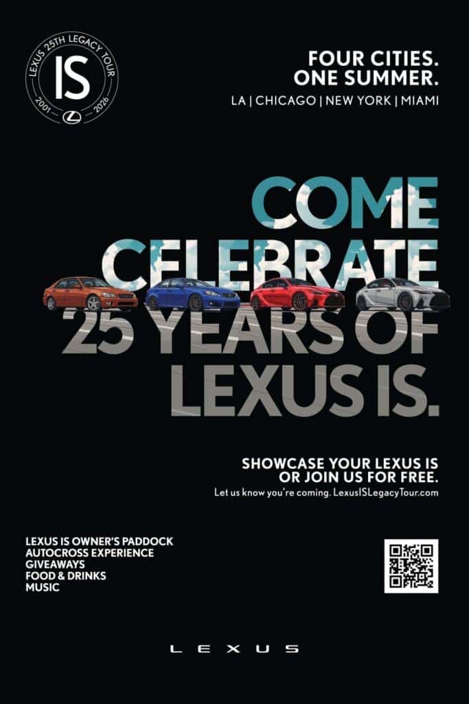 Lexus IS 25th Anniversary Tour 2026: Event Dates, Locations & How to ...