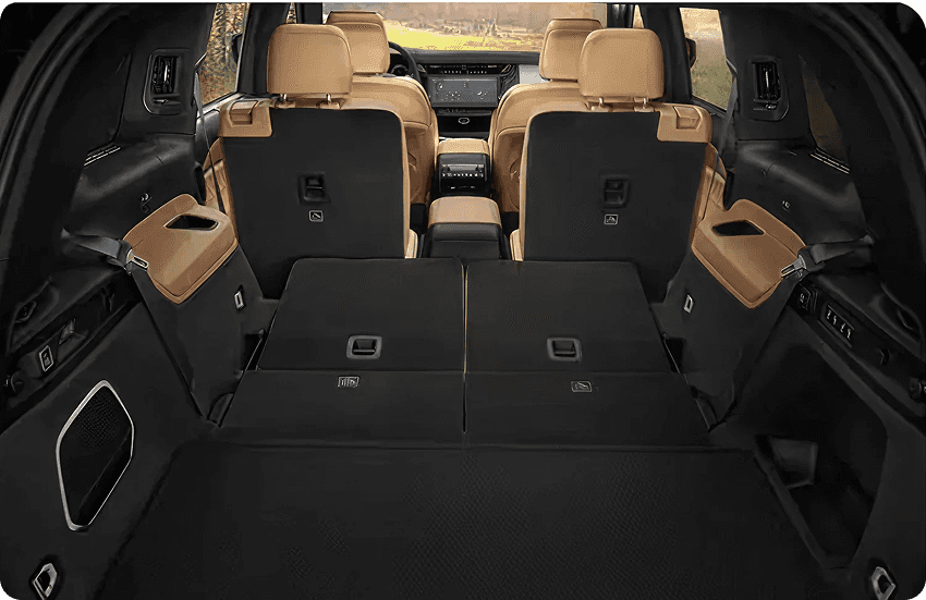 Third-row seats folded configuration