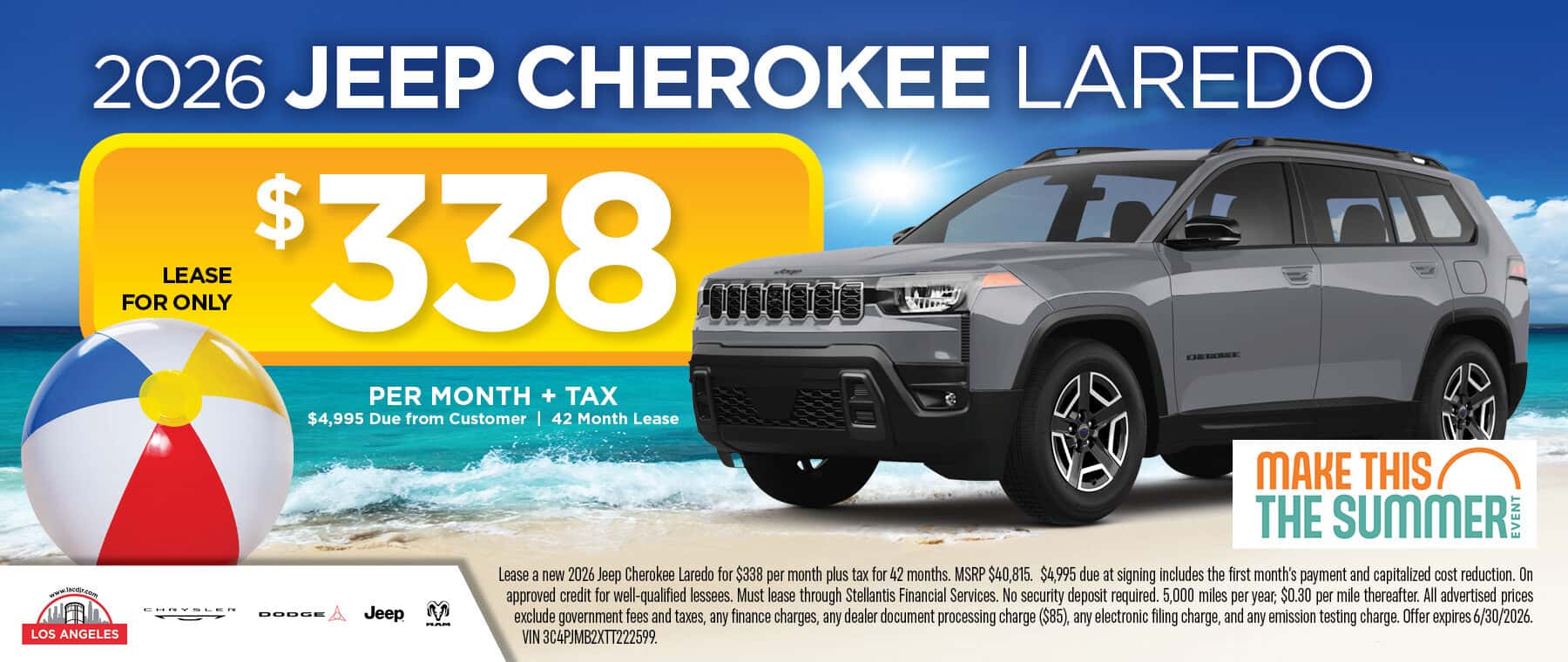 2026 Jeep Cherokee Laredo June Lease Special