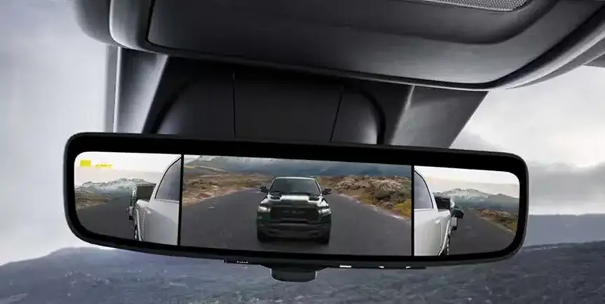 Digital rearview mirror with tow mode in the 2027 Ram 1500