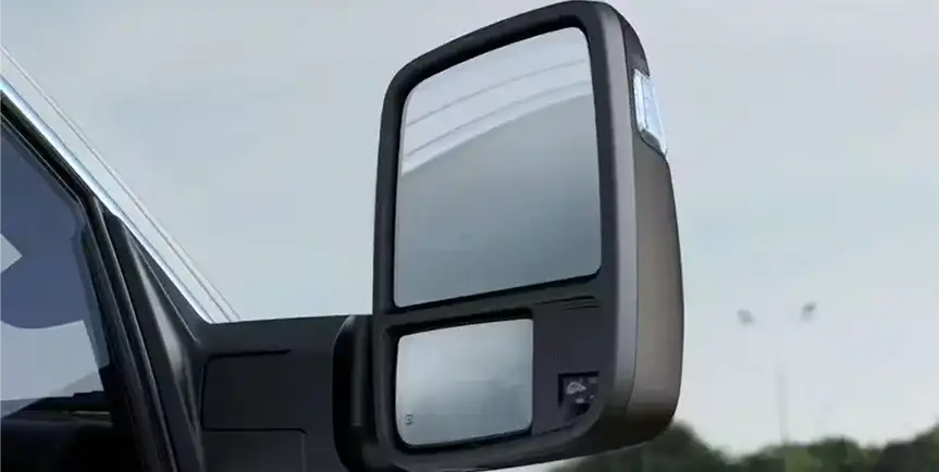 Telescopic trailer tow mirror extended on the 2027 Ram 1500