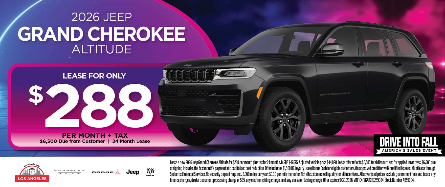 September Jeep, Chrysler, Dodge, and Ram offers at LA CDJR.