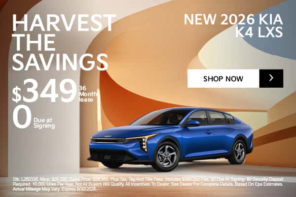 New 2026 Kia K4 Lxs