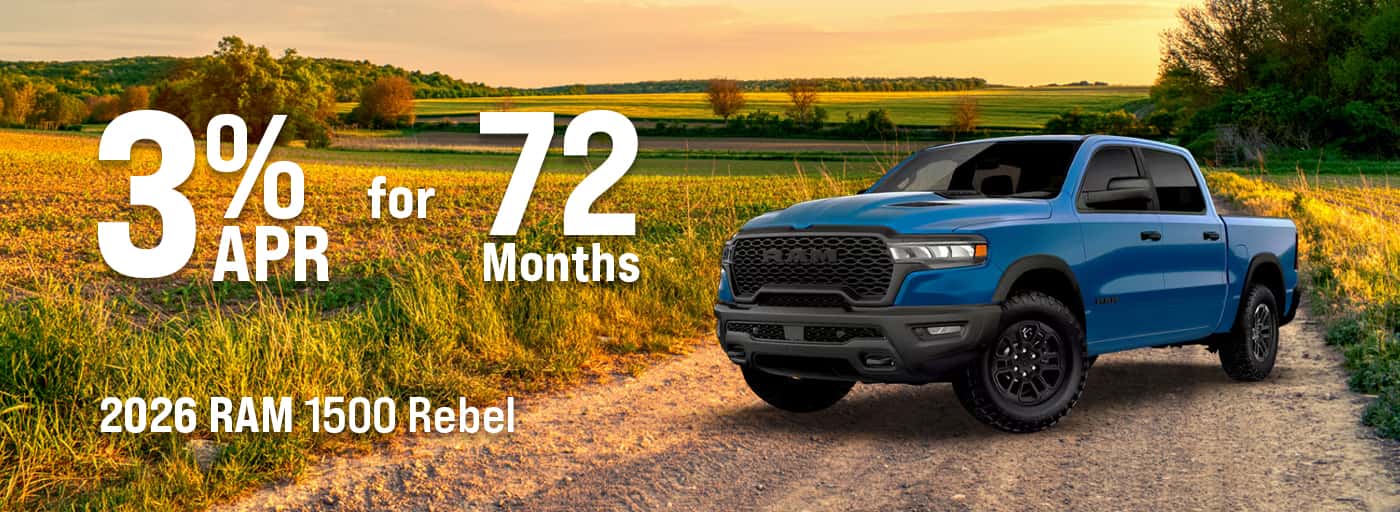 3% APR for 72 Months on the 2026 RAM Rebel