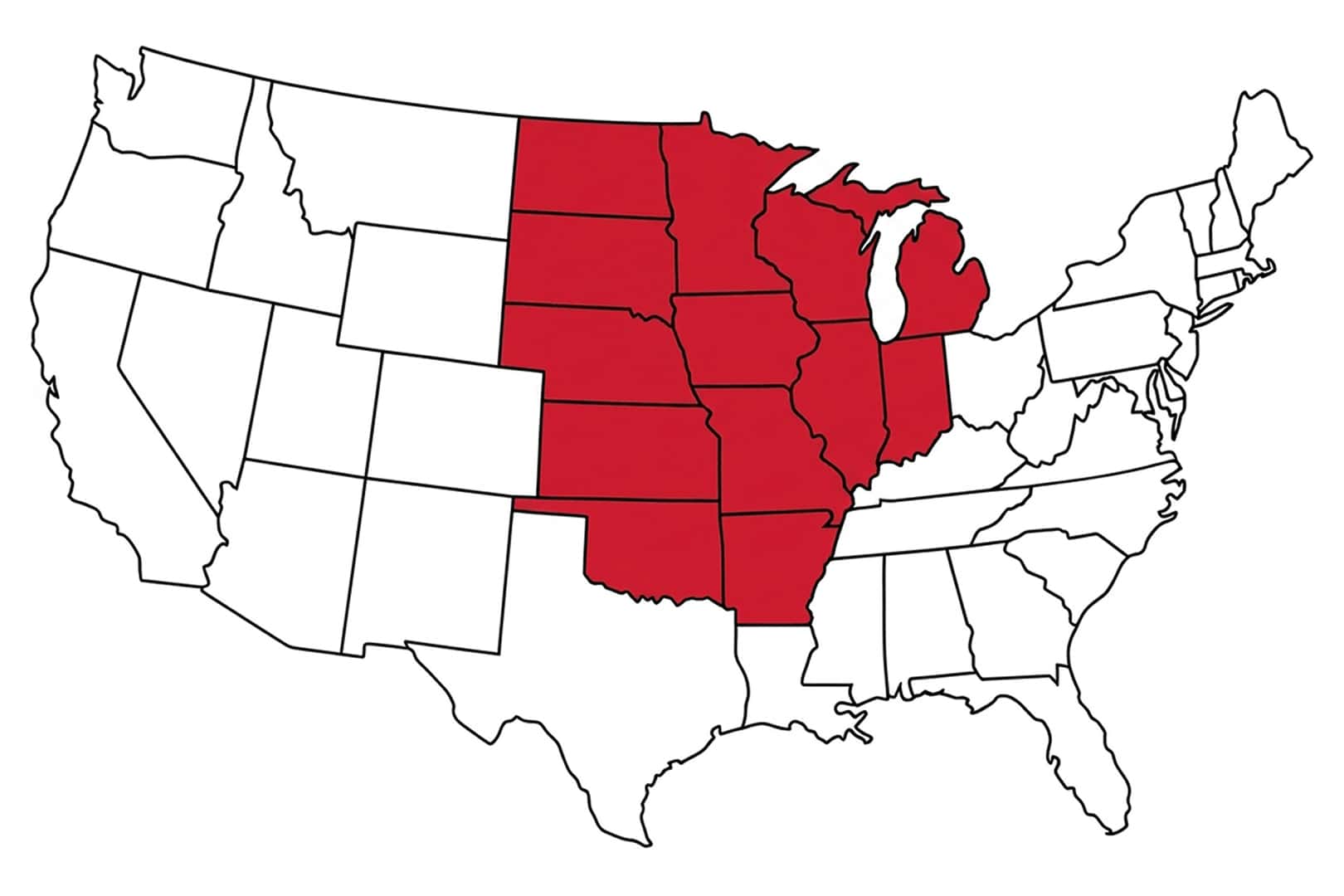 untied states of america with state outlines