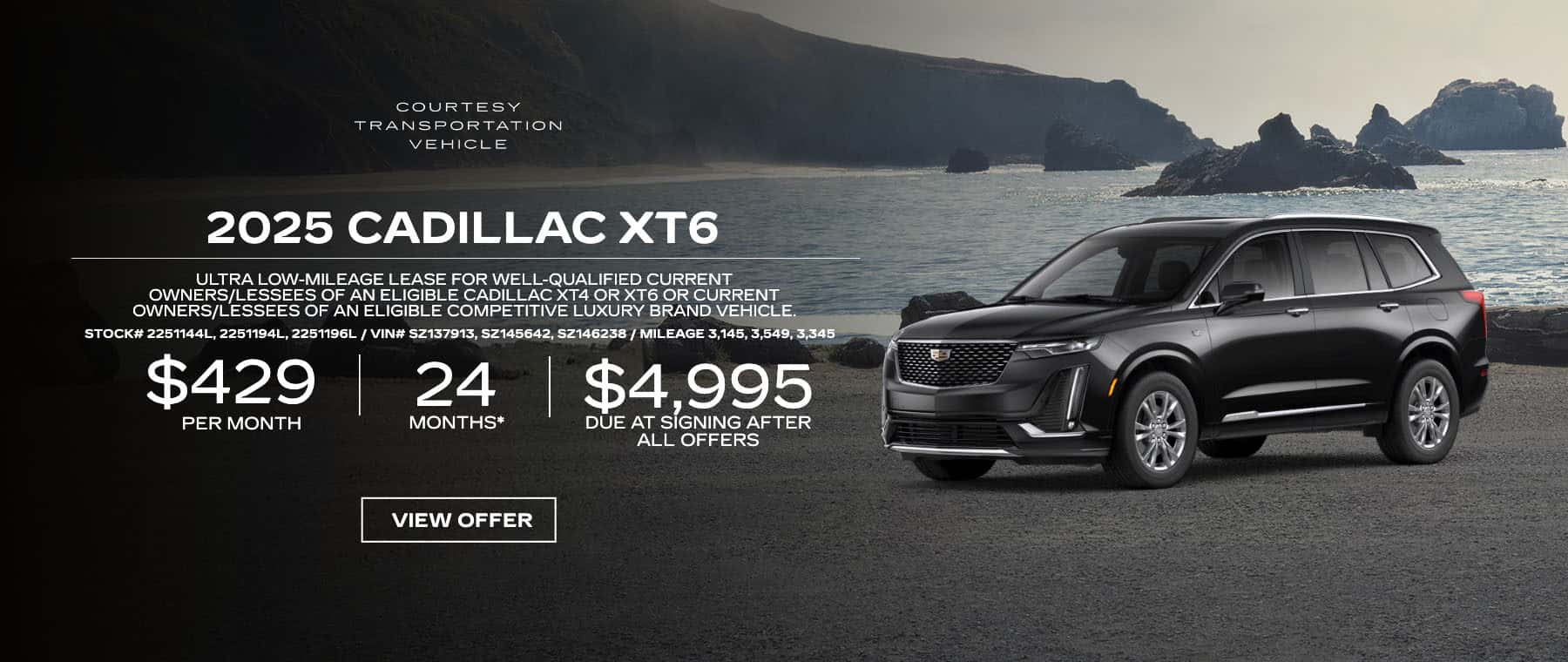 2025 Cadillac XT6 courtesy transportation lease in Valencia CA