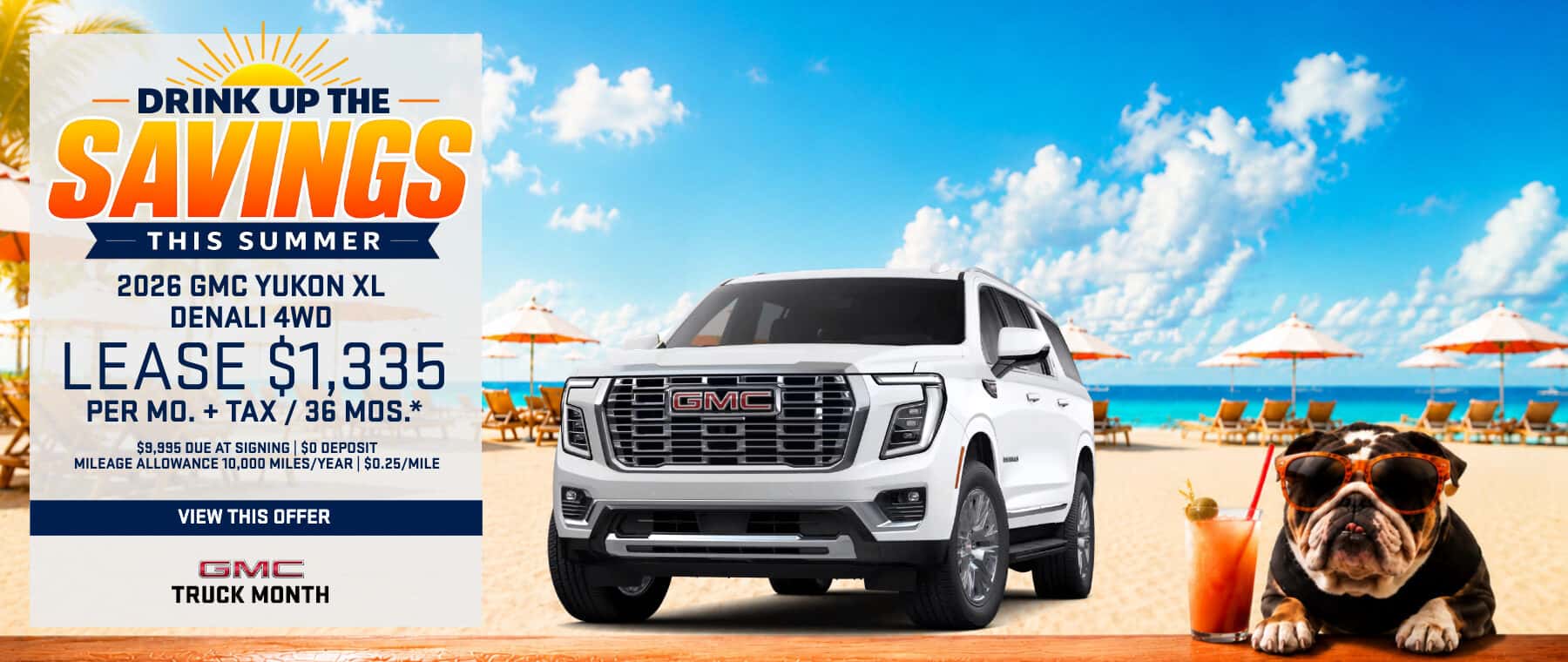 2026 GMC Yukon XL Denali 4WD luxury SUV lease offer serving Valencia CA and the Santa Clarita Valley.