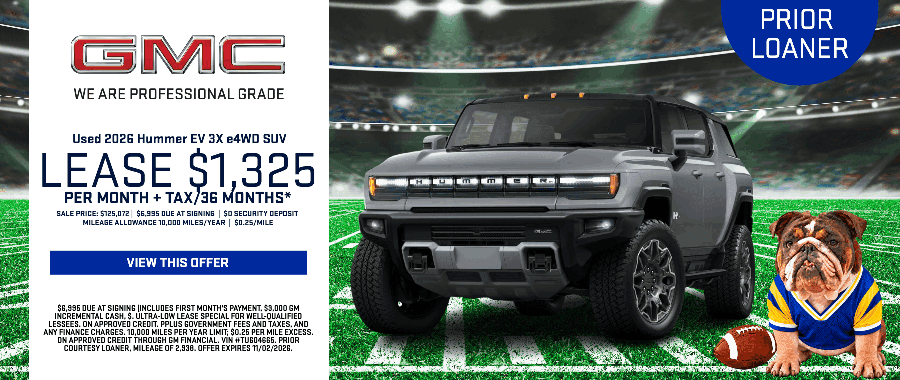 2026 GMC Hummer EV 3X e4WD SUV prior courtesy loaner showcased for lease deals in the Santa Clarita and Valencia area.
