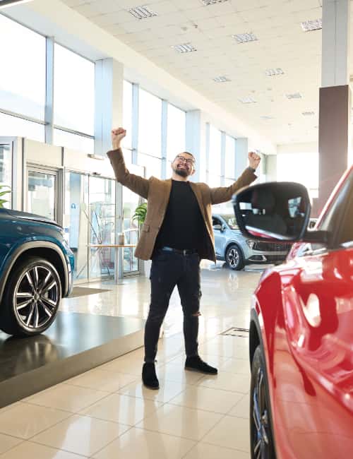Man celebrates his savings