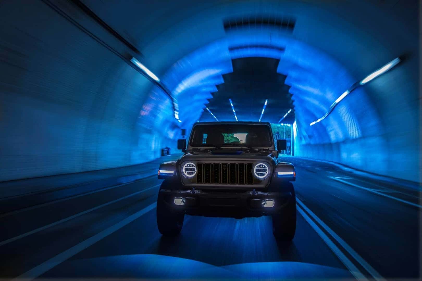 Jeep Wrangler in Tunnel