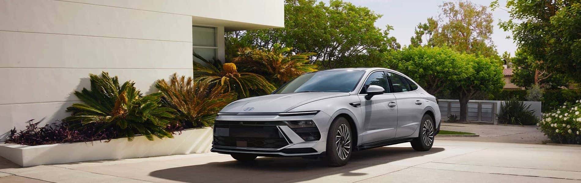 Hyundai EV parked in a driveway
