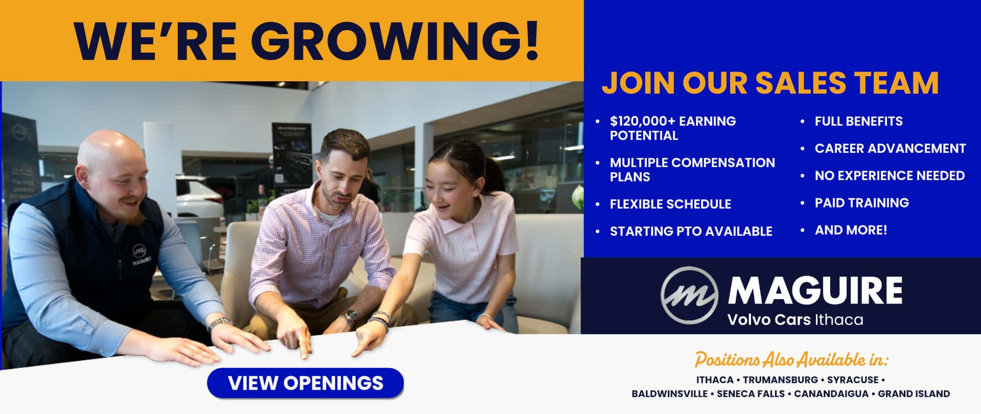 Now Hiring Sales Consultants at all Maguire Dealerships