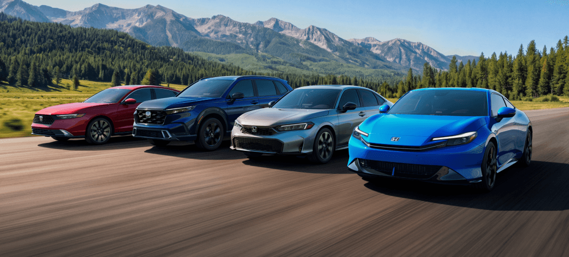 New Honda vehicles at Mariano Rivera Honda in Stony Brook, NY
