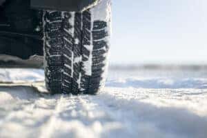 snow covered winter tires