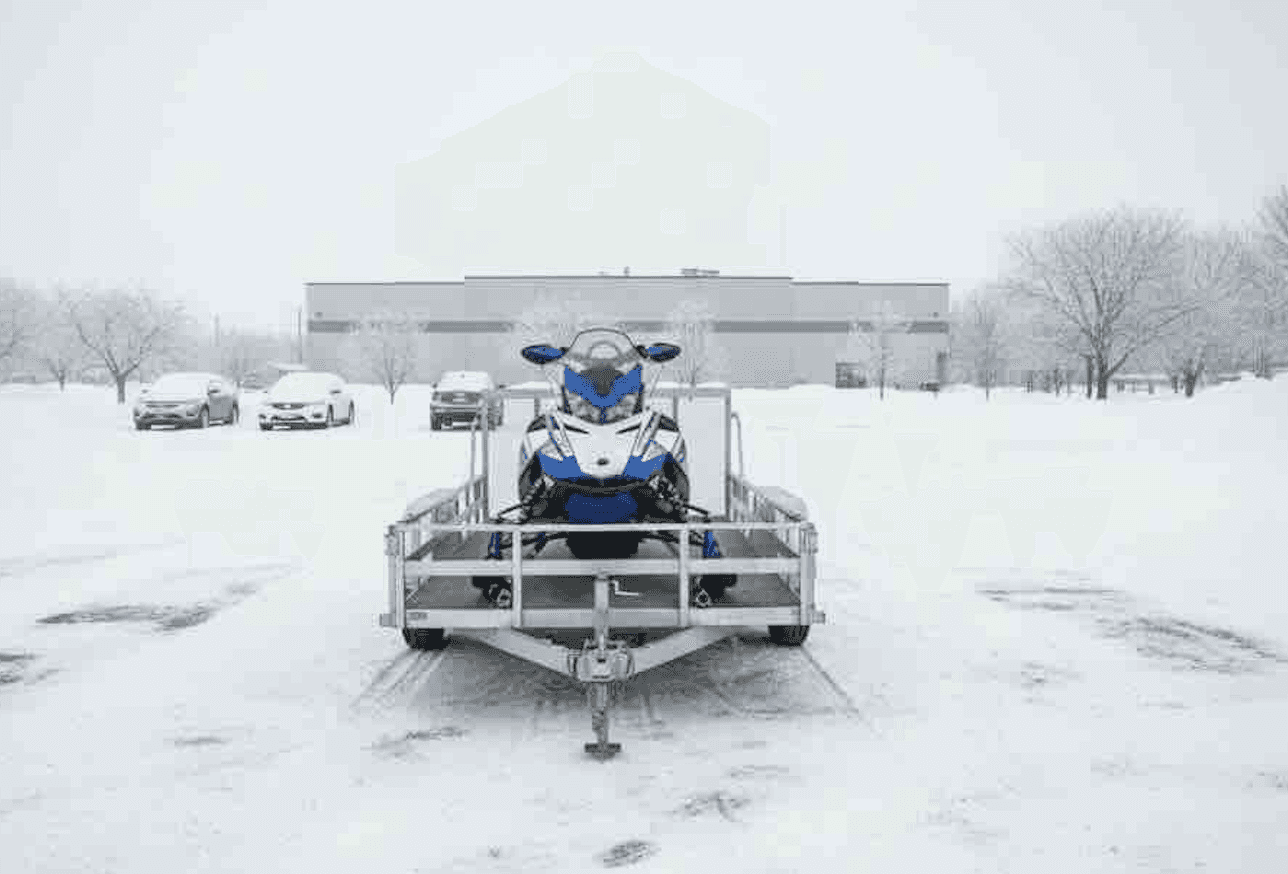 snowmobile on a trailer