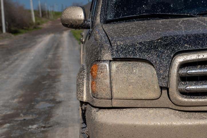 car with mud on it