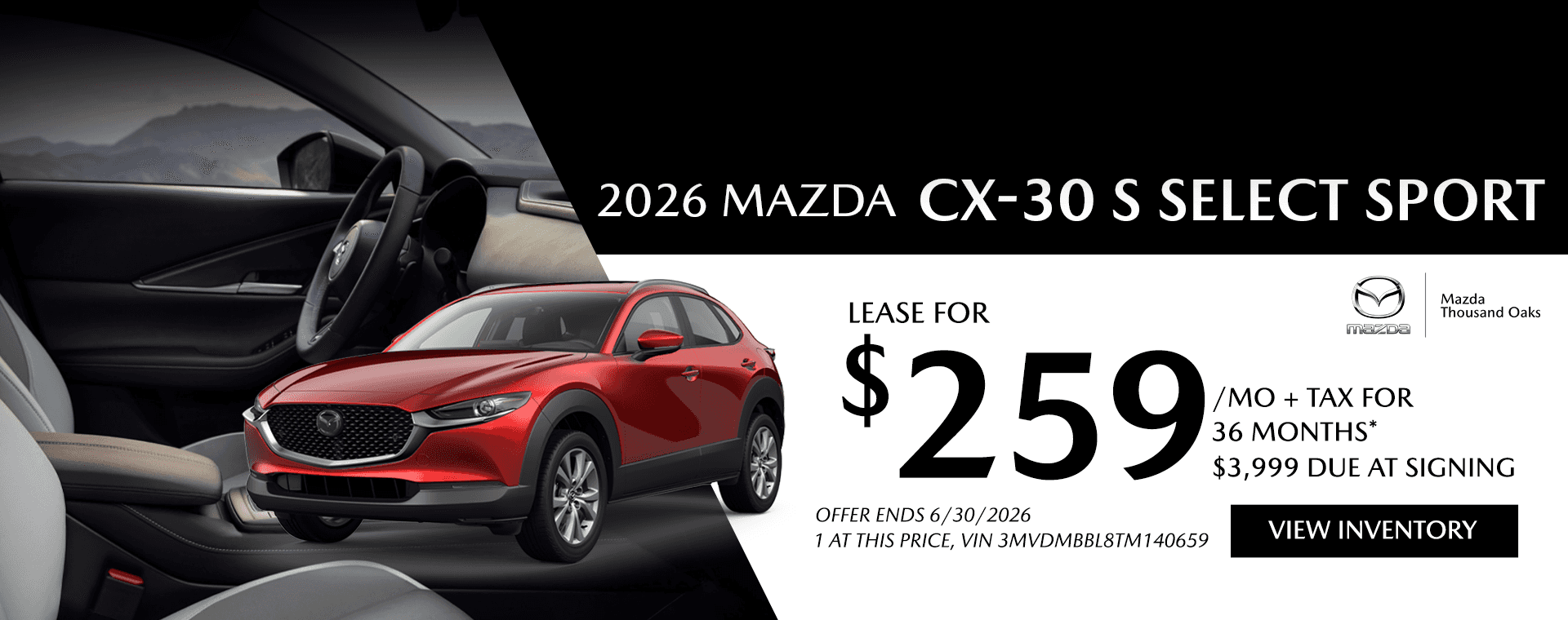 Mazda TO 2026 June Banners Mobile 26 CX30.