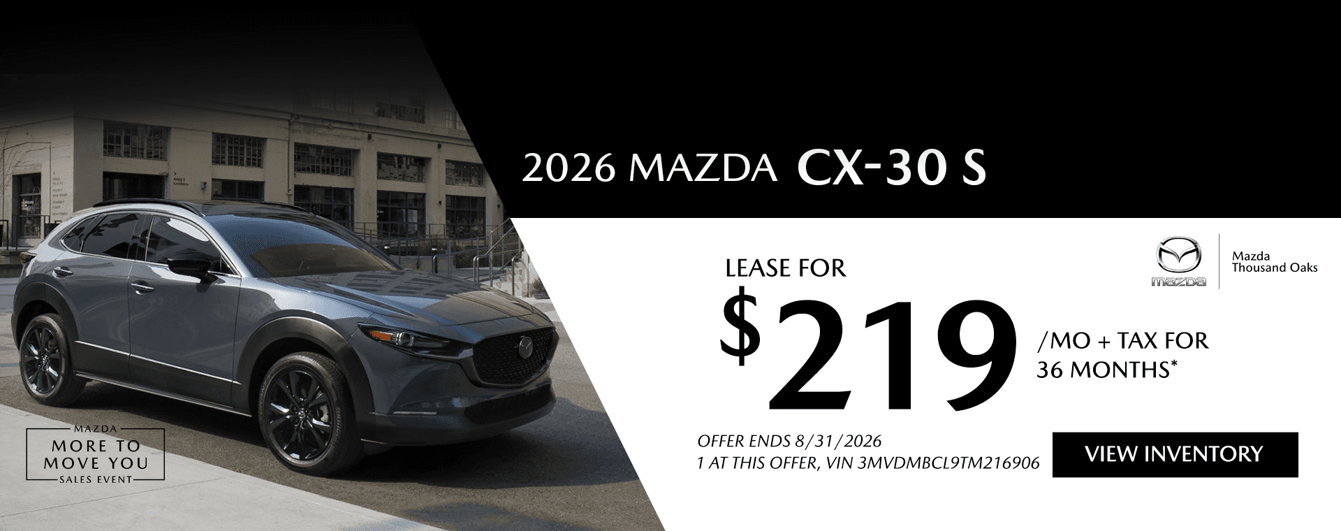 Mazda TO 2026 Aug Banners 26 CX30