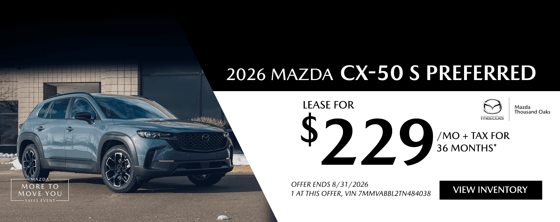 Mazda TO 2026 Aug Banners 26 CX50 Pref