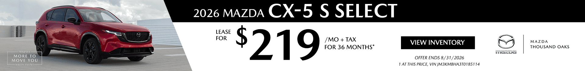 Mazda TO 2026 Aug SRP 26 CX5