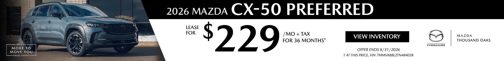 Mazda TO 2026 Aug SRP 26 CX50