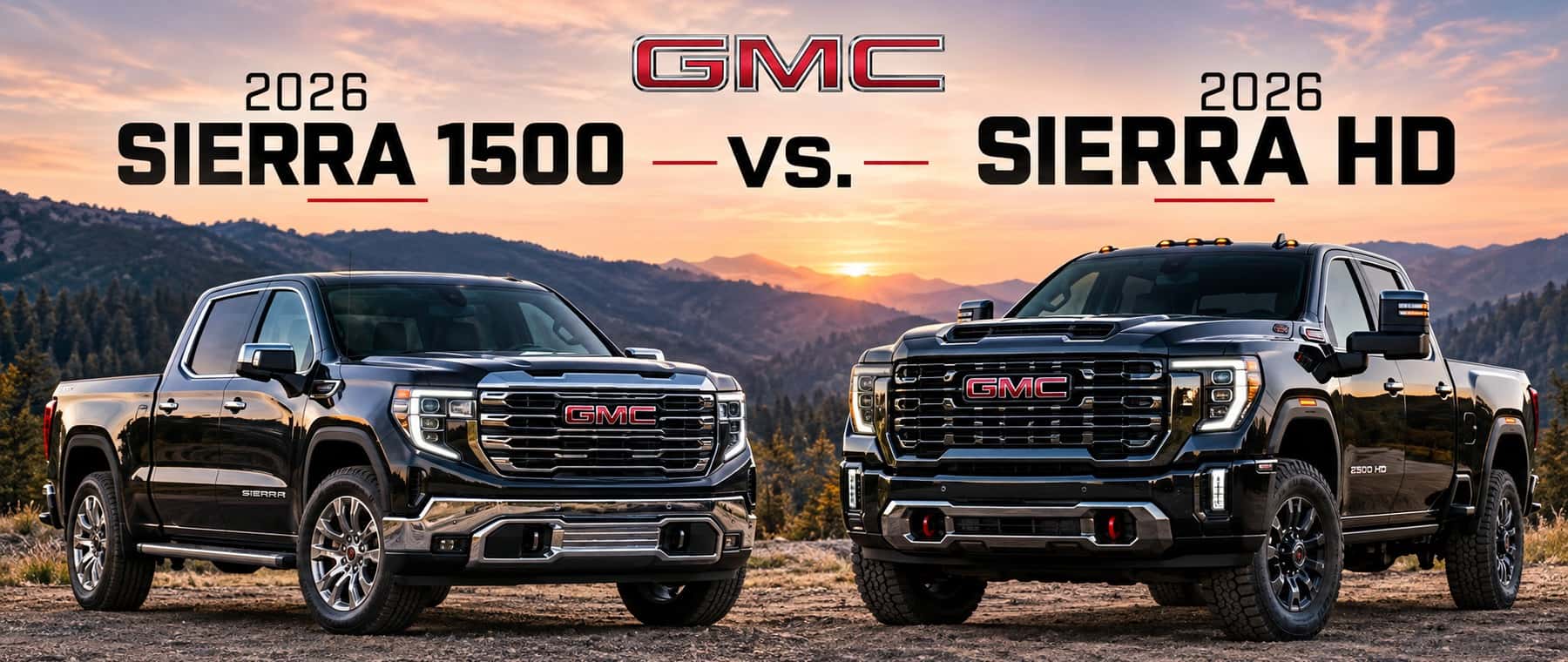 2026 GMC Sierra 1500 vs Sierra HD comparison at McDaniel GMC in Marion Ohio