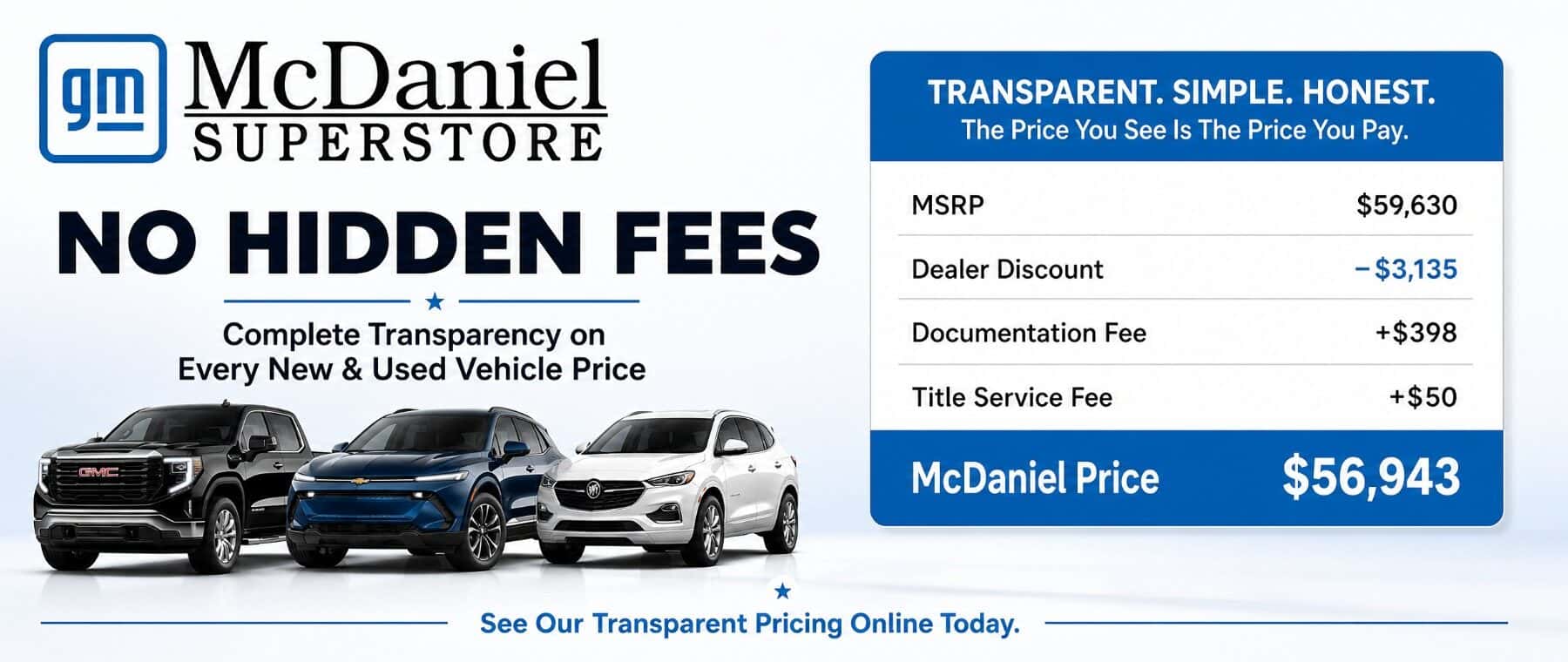 No Hidden Fees