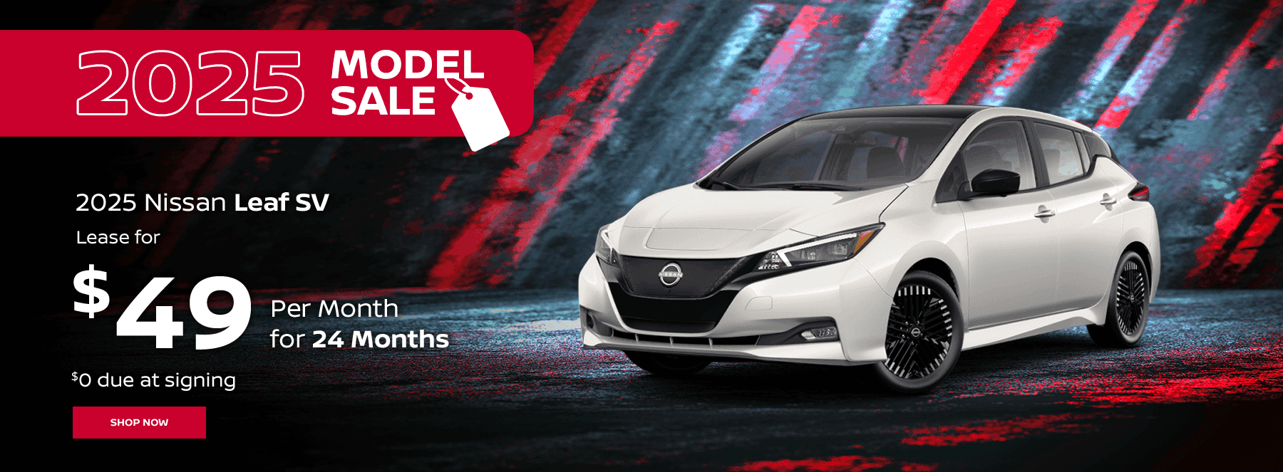 2025 Nissan Leaf SV Lease for $49 per month for 24 months. $0 due at signing