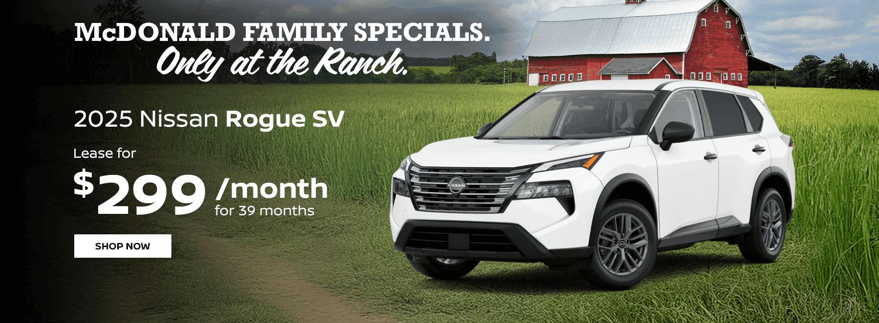 2025 Rogue SV Lease for $299 per month for 39 months