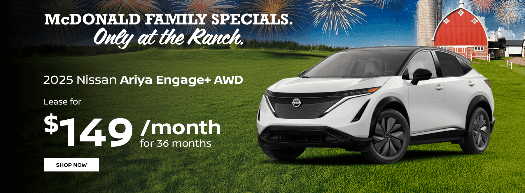 2025 Ariya Engage+ AWD Lease for $149 per month for 36 months