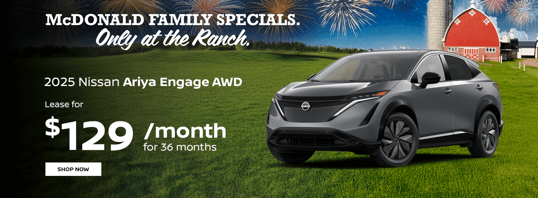 2025 Ariya Engage AWD Lease for $129 per month for 36 months
