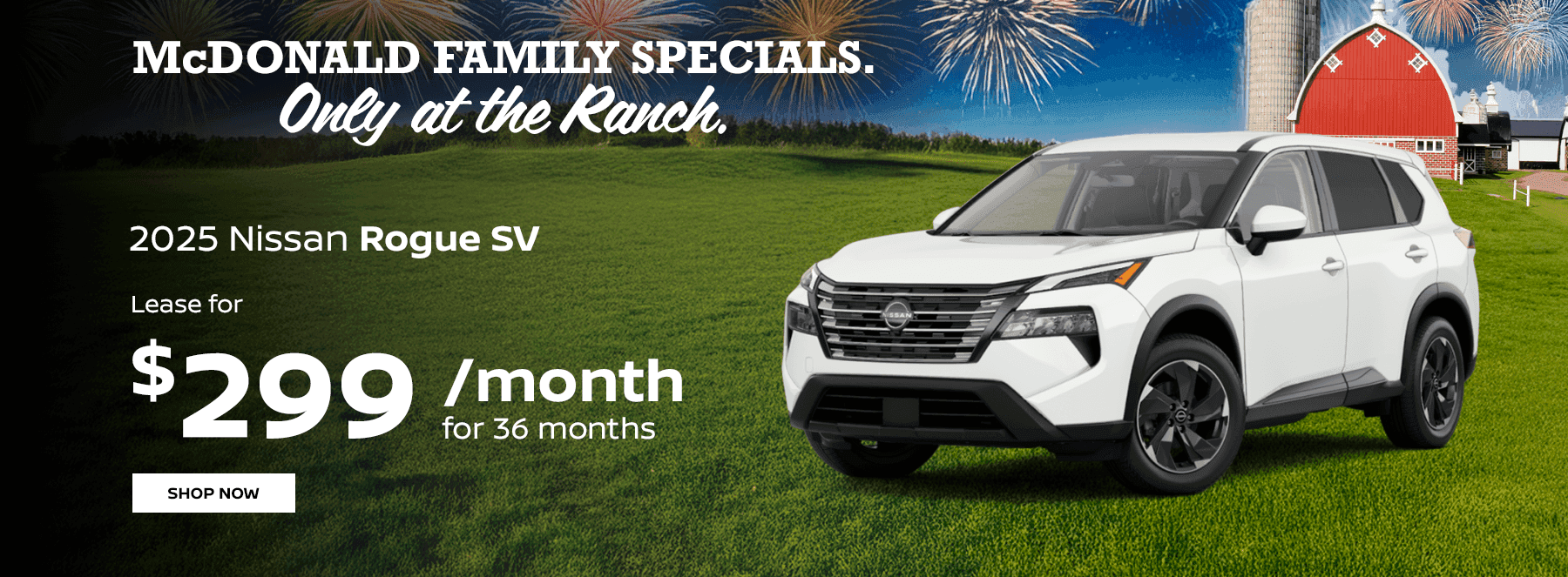2025 Rogue SV Lease for $299 per month for 36 months
