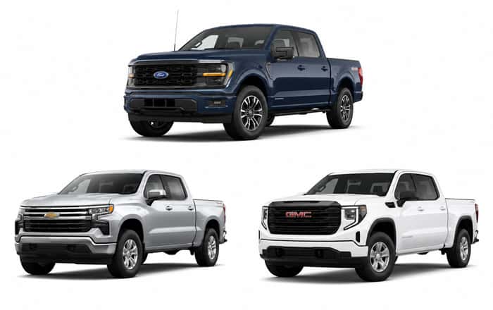 Ford F-150 vs Chevrolet Silverado and GMC Sierra comparison