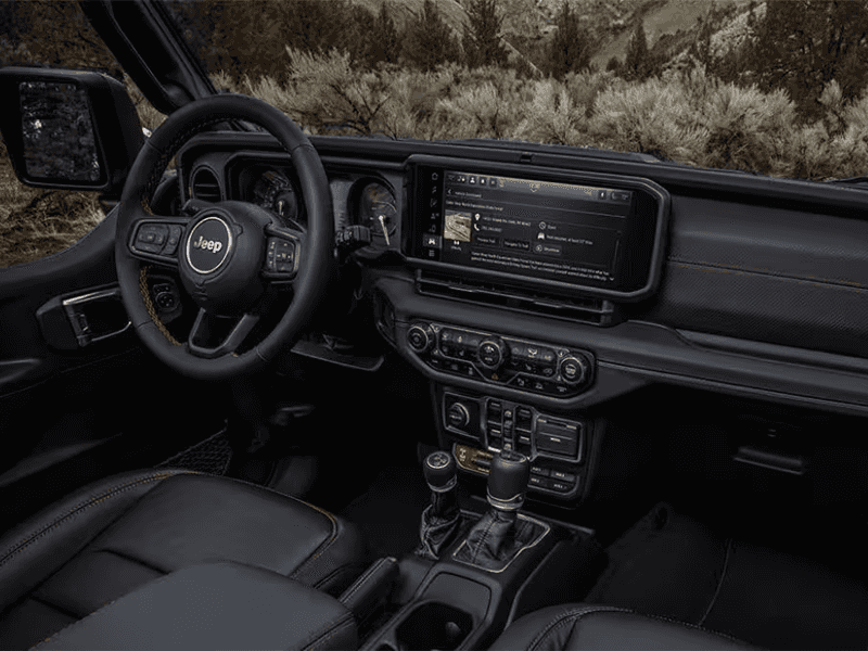 Jeep Wrangler interior seating and cargo area