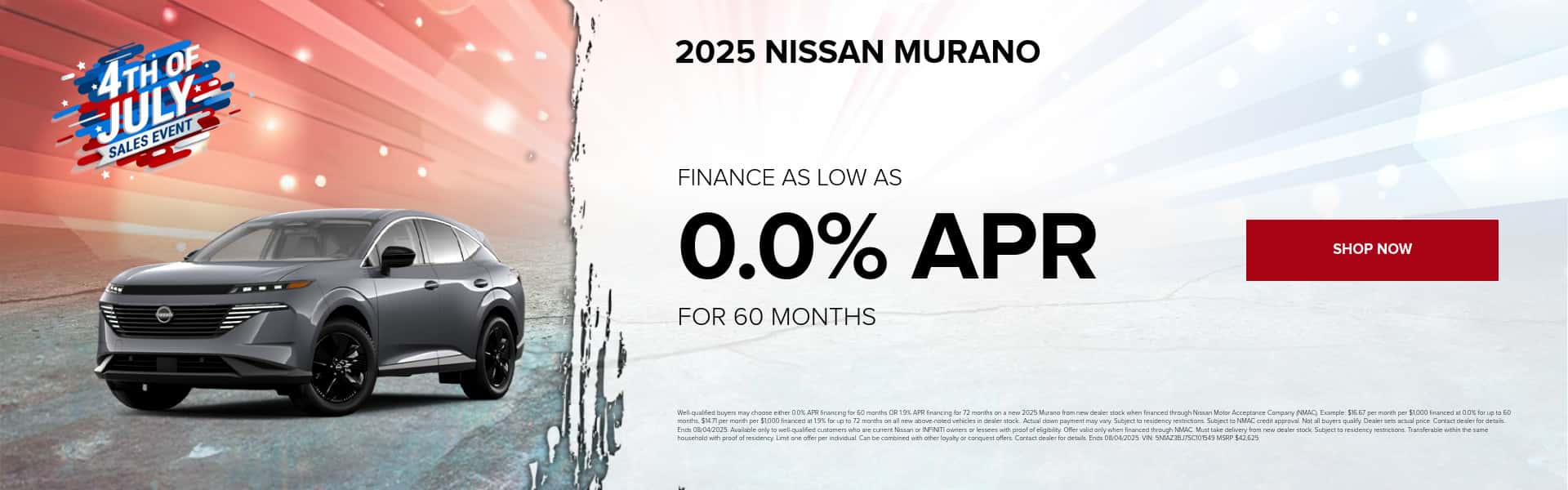 2025 Nissan Murano, 0.0% APR for 60 months