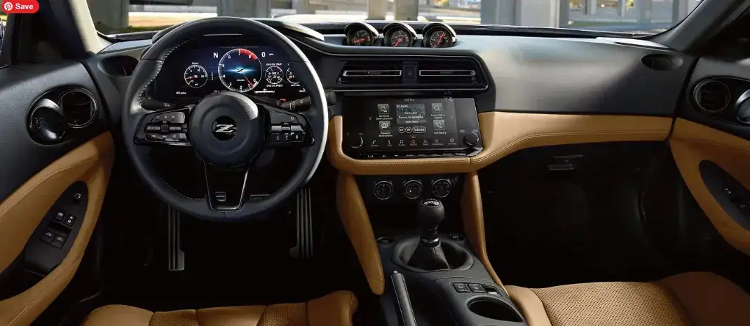 2027 Nissan Z interior with 12.3-inch digital driver display