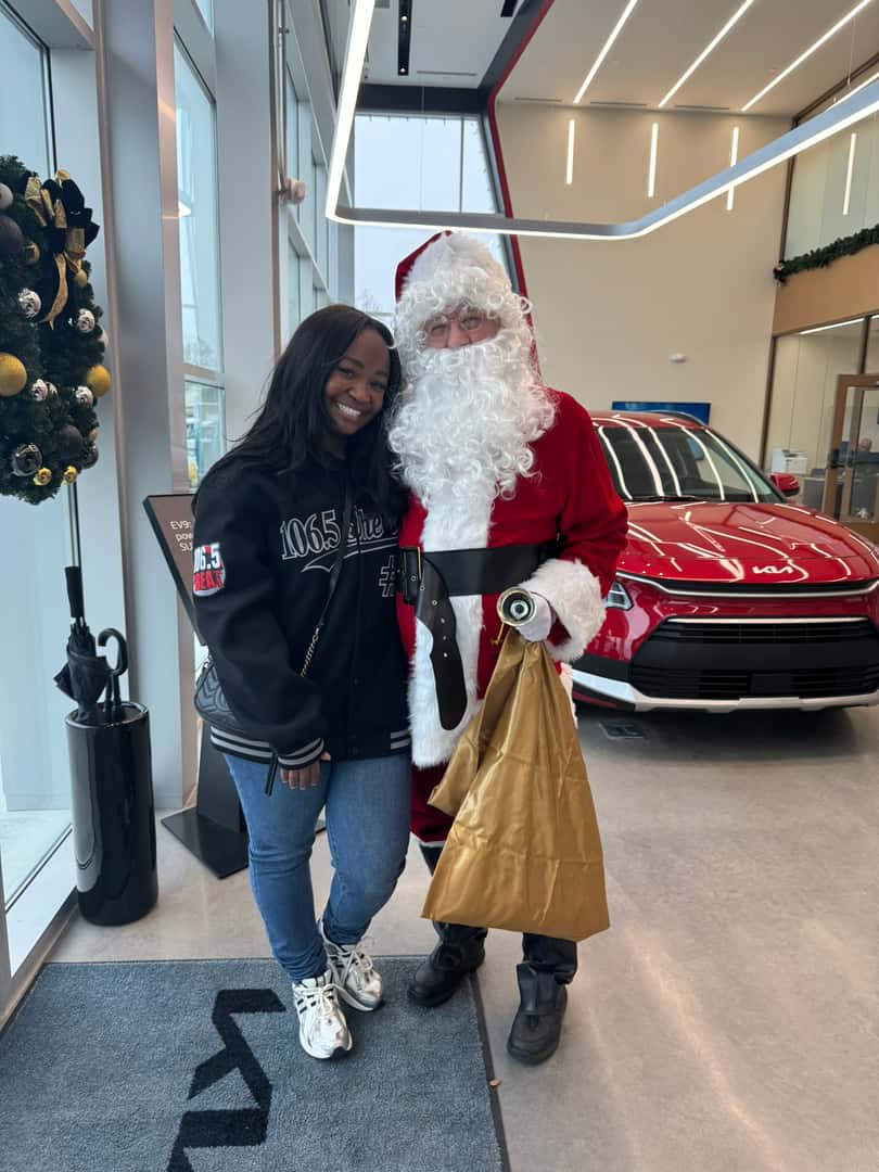 Employee with Santa