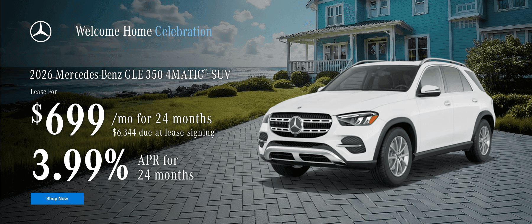 2026 GLE 350 4MATIC® SUV Subtext: Lease for $699/mo for 24 months $6,344 due at lease signing 3.99% APR for 24 months