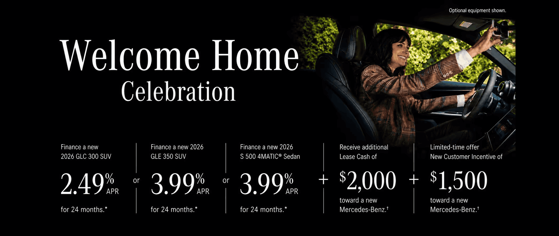 Welcome Home Celebration. Finance a new 2026 GLC 300 SUV 2.49% APR for 24 months.*