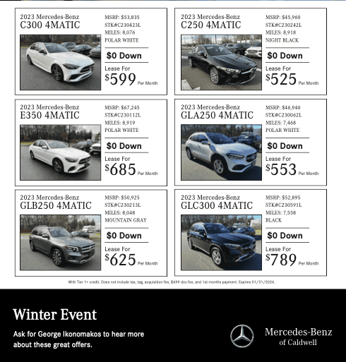 Mercedes-Benz of Caldwell Loaner Lease Specials Lease Board