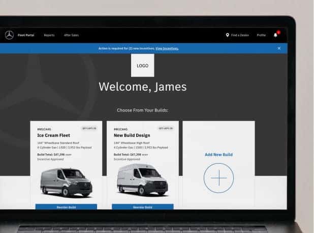 Mercedes-Benz Fleet Portal displayed on laptop