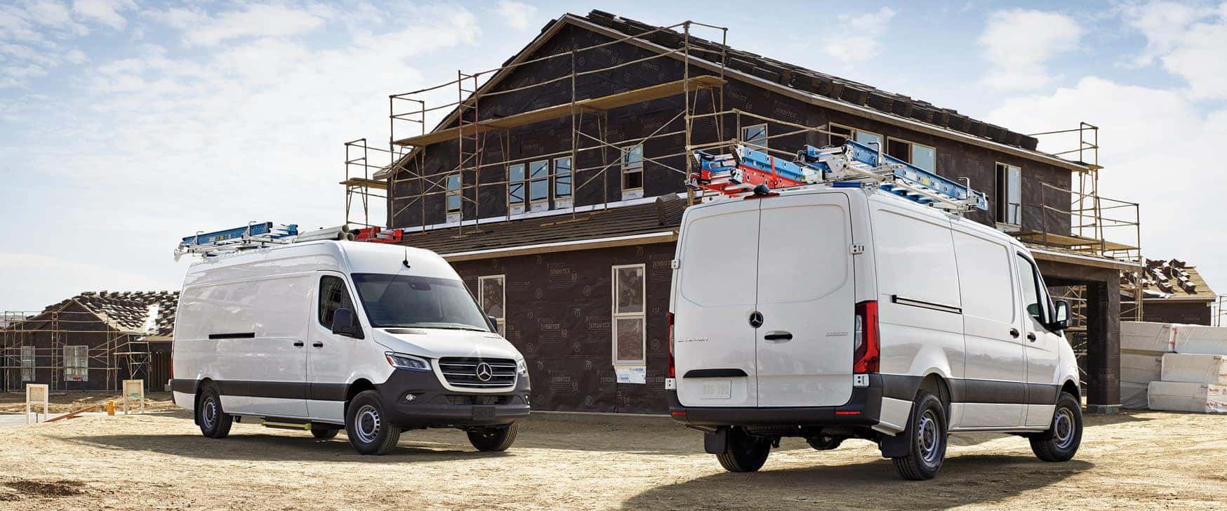 Mercedes-Benz vans at general service jobsite