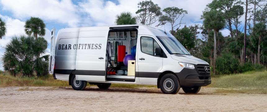 Mercedes-Benz van at loading area
