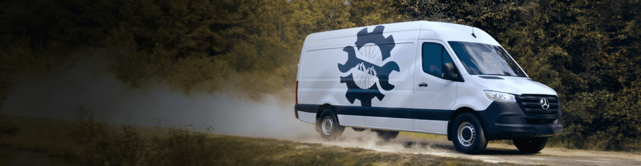 Upfitted van at jobsite