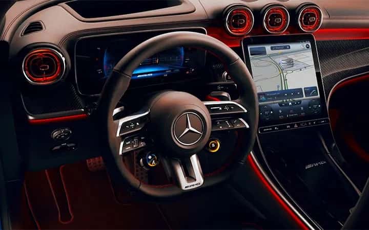 advanced tech via the cockpit of a 2026 amg glc 