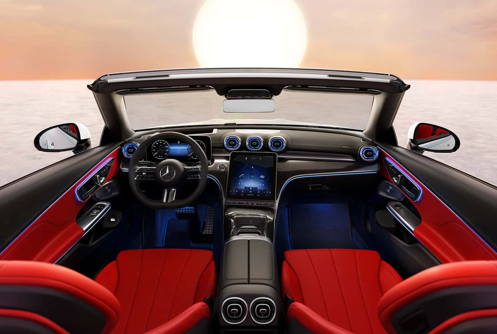 A View of the Infotainment system in the 2026 CLE Cabriolet