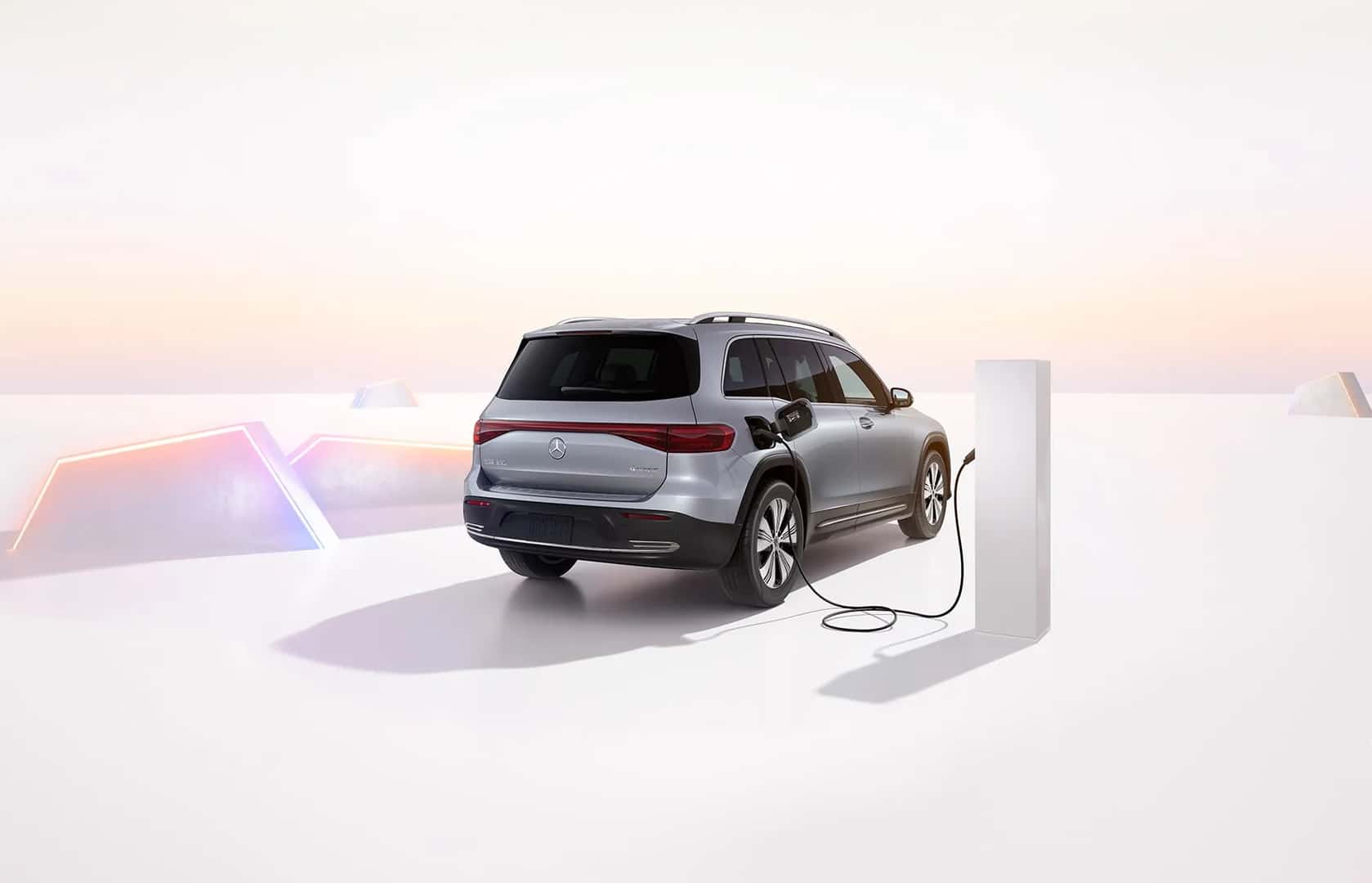 2026 EQB SUV parked a charging station