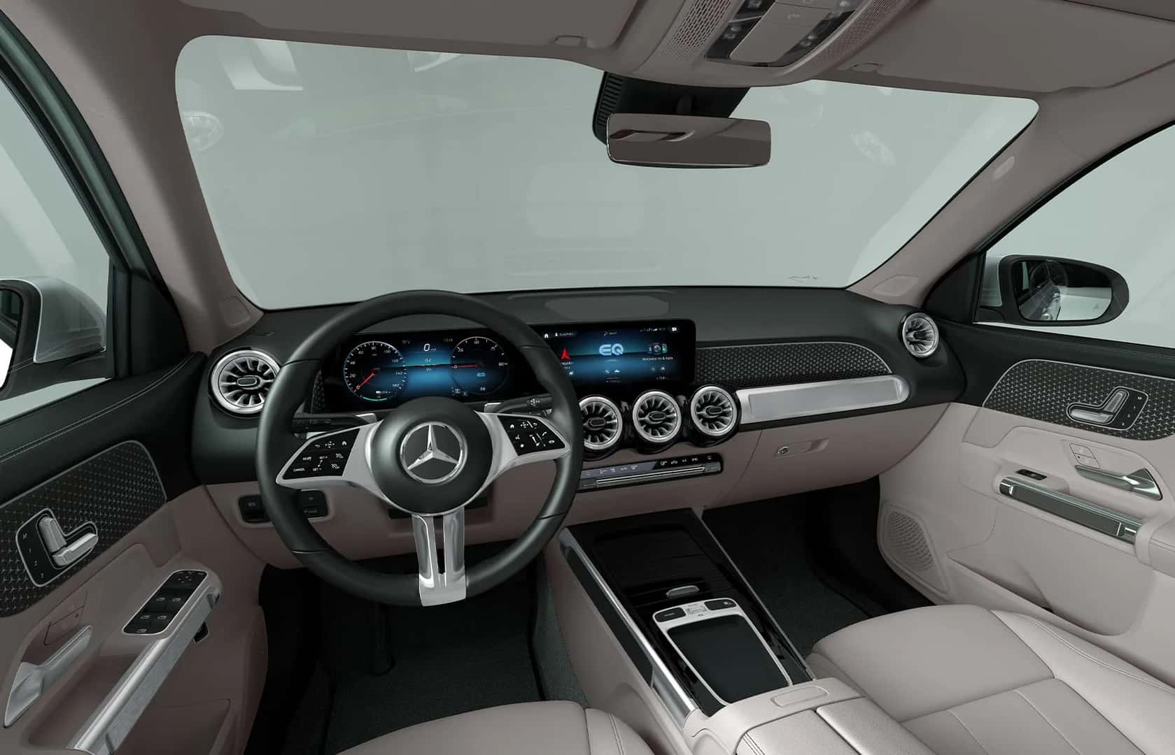 An interior view of the Infotainment system of the 2026 EQB SUV